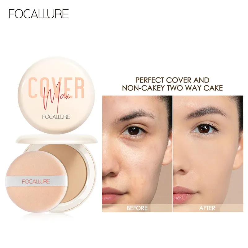 פודרה קומפקטית Focallure לכיסוי מט ועמידות יומיומית