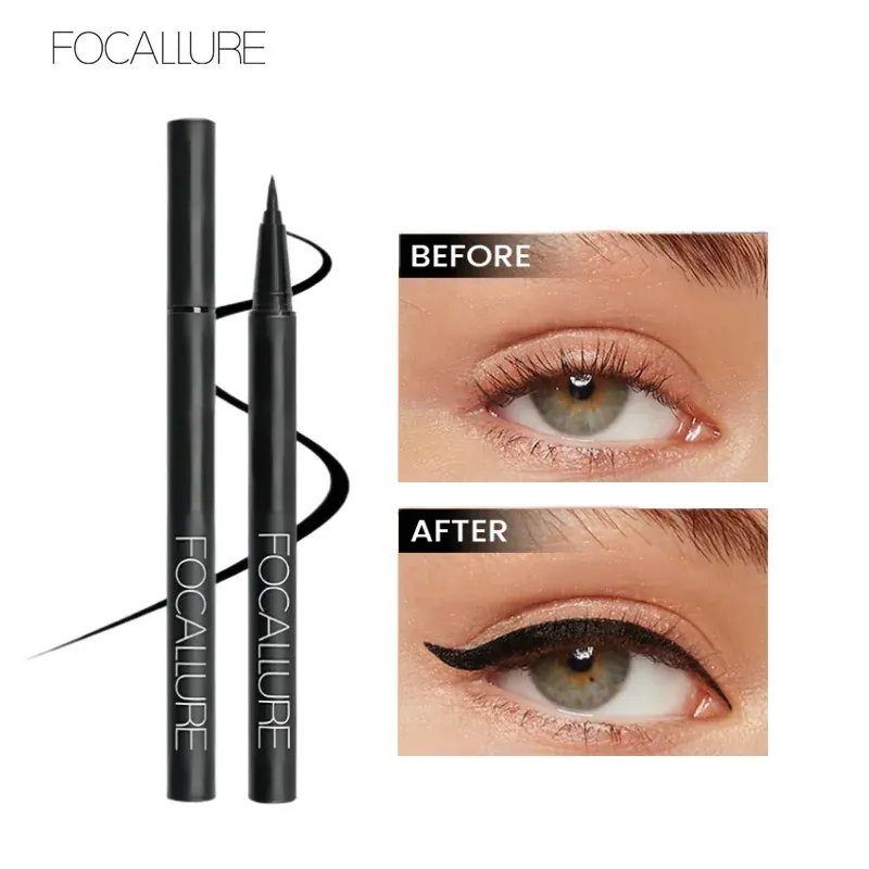 אייליינר נוזלי שחור Focallure לעמידות יומיומית ודיוק חד