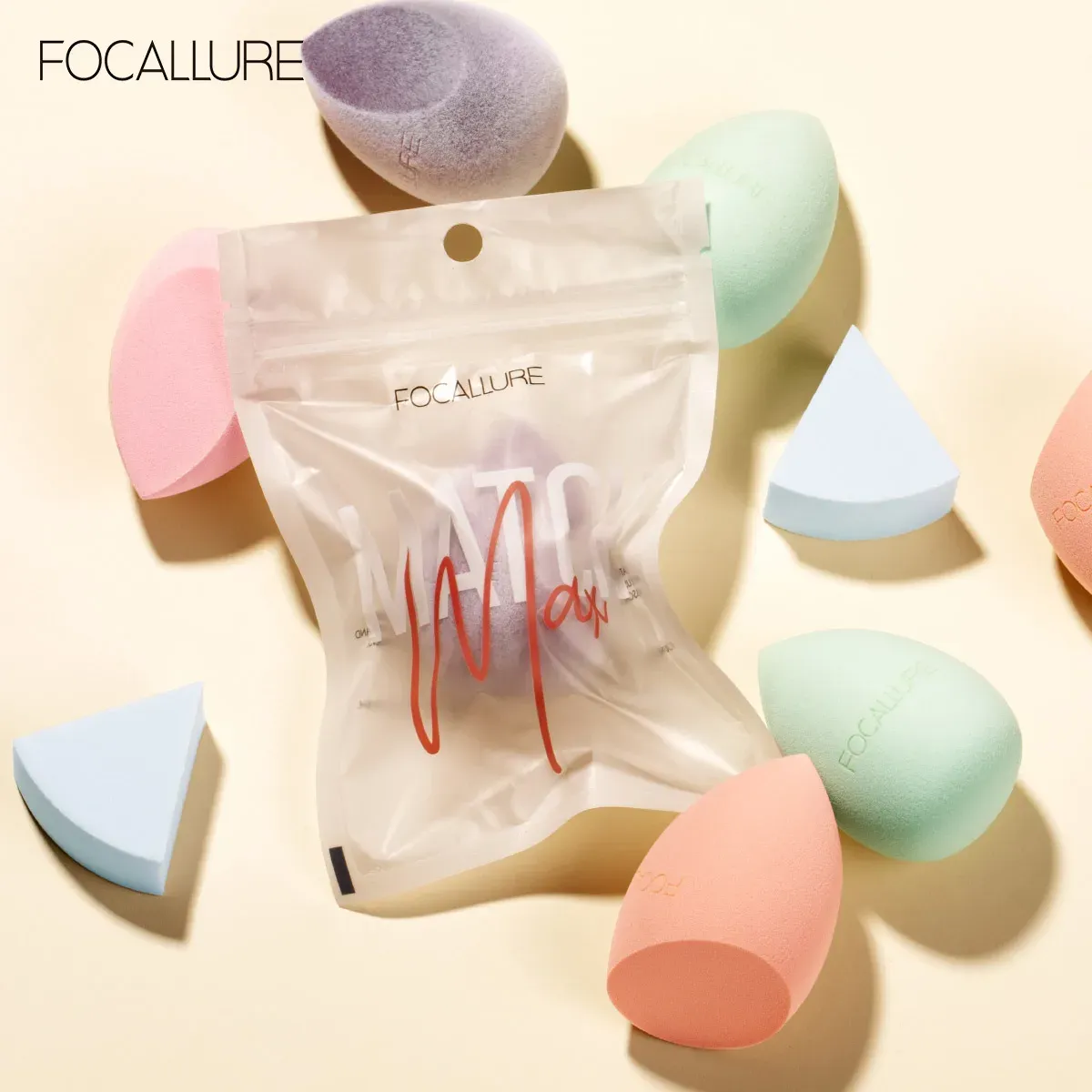 ספוג איפור Focallure ללא לטקס לגימור אחיד