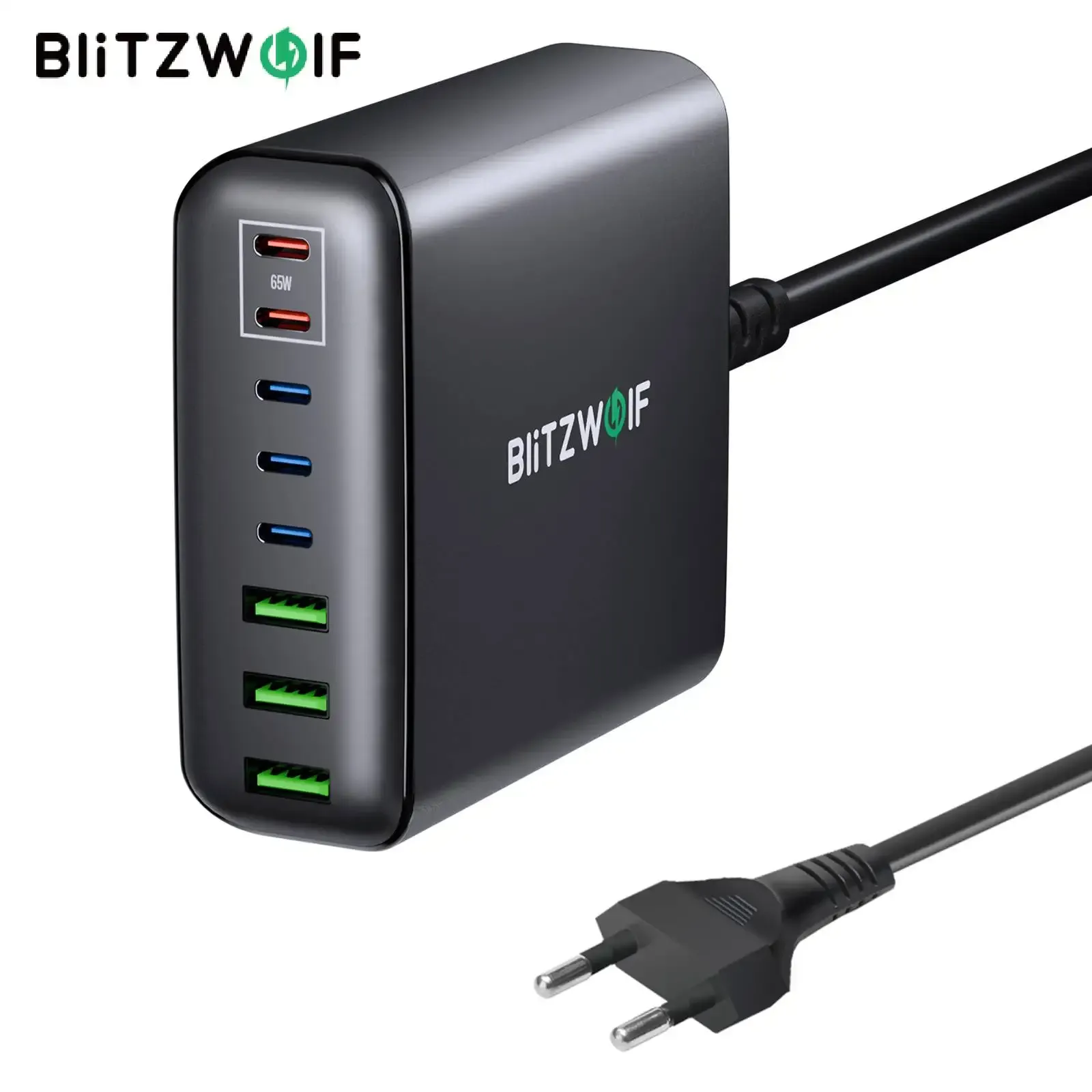 תחנת טעינה שולחנית Blitzwolf S26 עם 8 יציאות ו‑PD מהיר