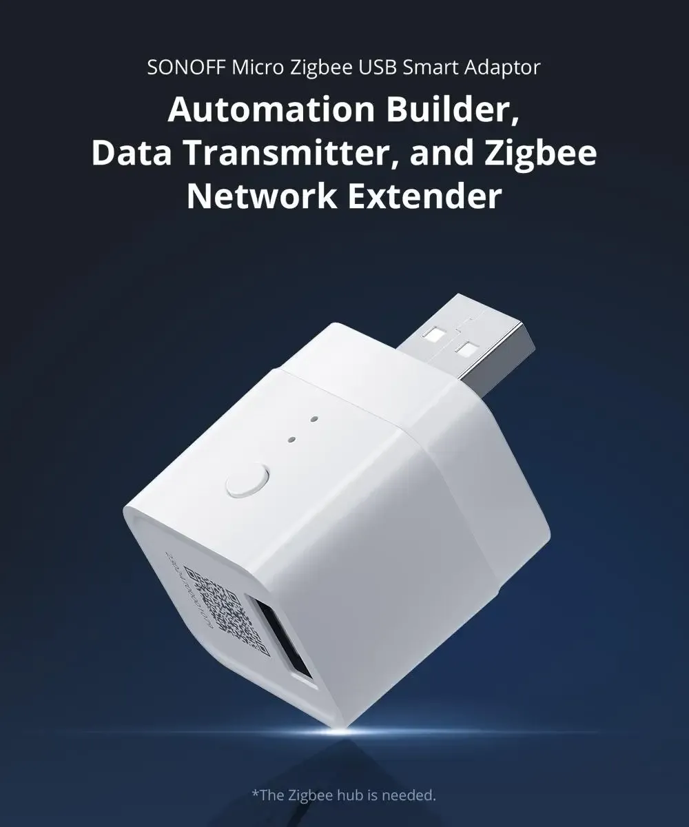 מתאם Zigbee חכם SONOFF ZBmicro לניהול והפעלה של התקני USB