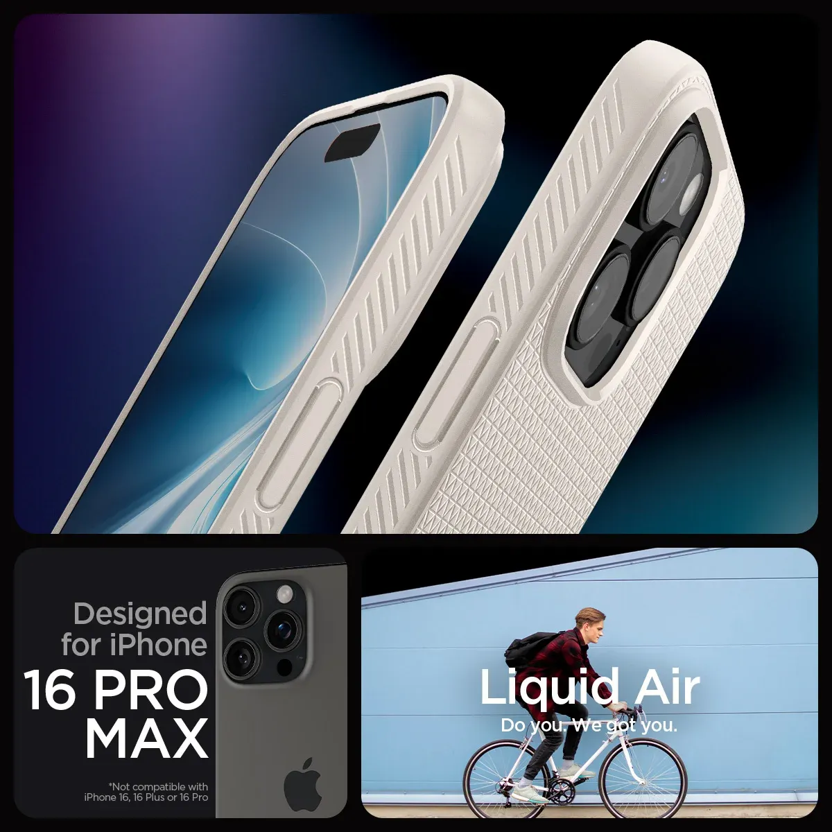 כיסוי Spigen Liquid Air ל‑iPhone 16 Pro / 16 Pro Max