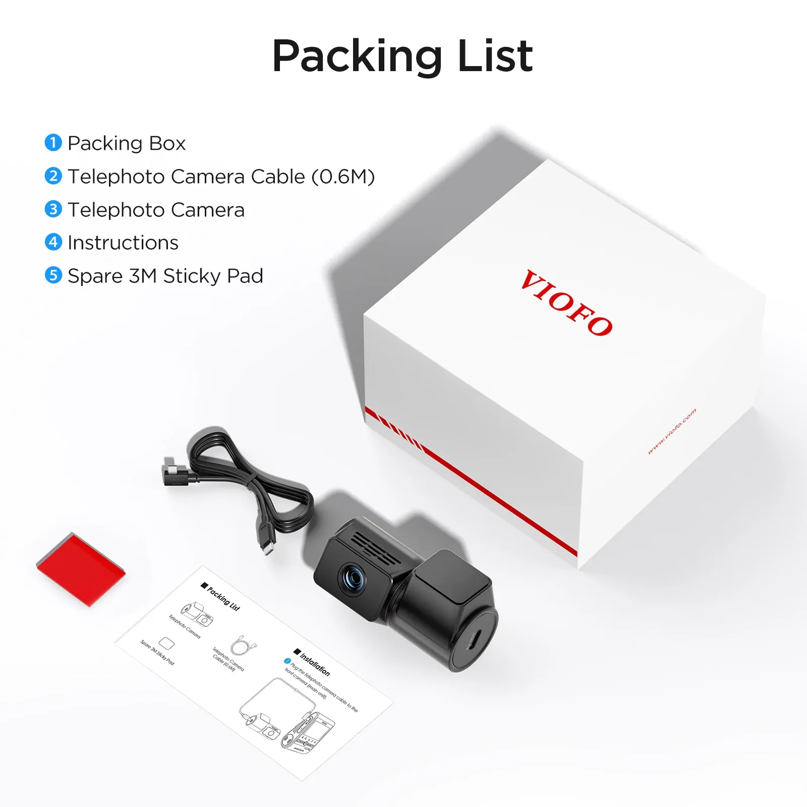 VIOFO RTC320 מצלמת טלסקופ לרכב A229 Plus/Pro