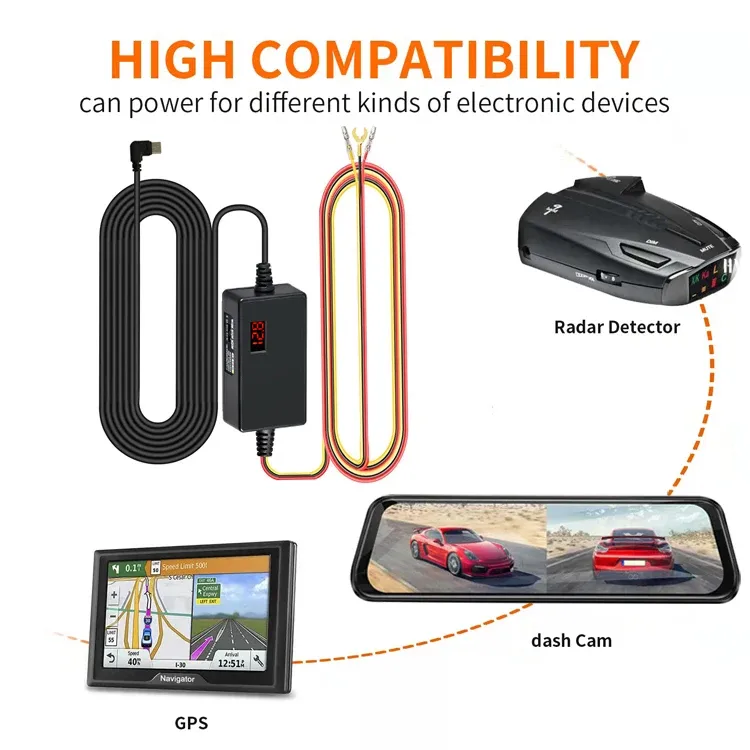 ערכת חיווט קבוע VIOFO Type-C למצב חניה עם הגנת מתח נמוך