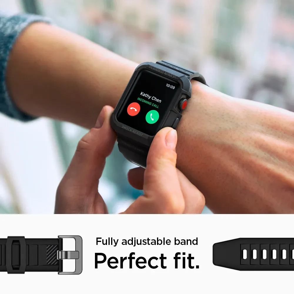 כיסוי ורצועה מחוזקים לשעון Apple Watch מבית Spigen