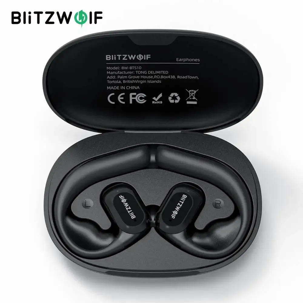 אוזניות OWS פתוחות BlitzWolf BW-BTS10 עם חיבור Bluetooth 5.4 ועמידות למים