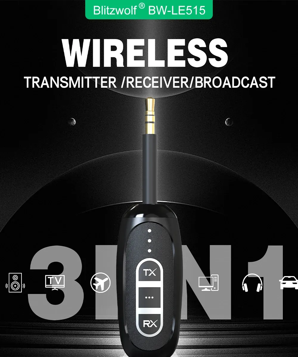 מתאם אודיו Bluetooth 3 ב־1 BlitzWolf BW-LE515