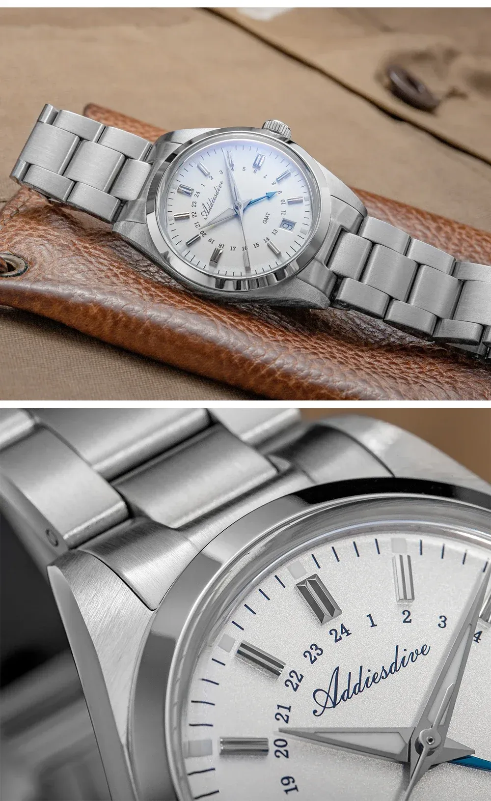 שעון ADDIESDIVE GMT 36 מ״מ עם תאורה BGW9 ועמידות 10 בר