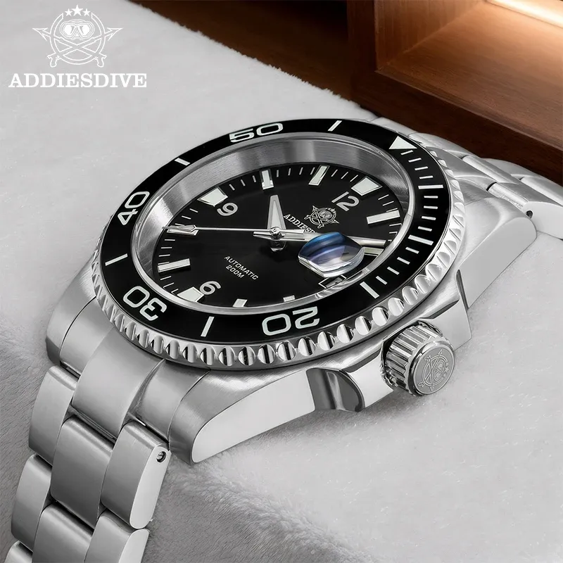 שעון צלילה אוטומטי ADDIESDIVE AD2505 עם ספיר ובזל קרמי