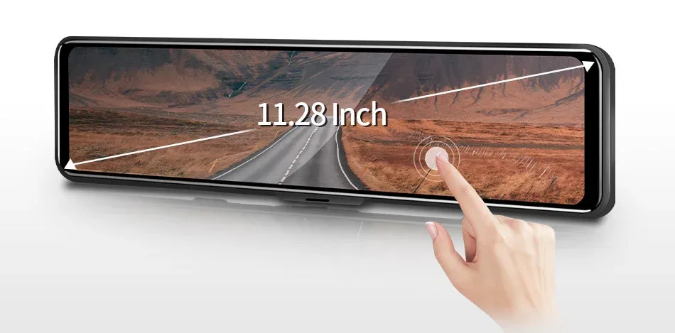 מראת דרך 4K חכמה עם מצלמה אחורית ו‑Wi‑Fi