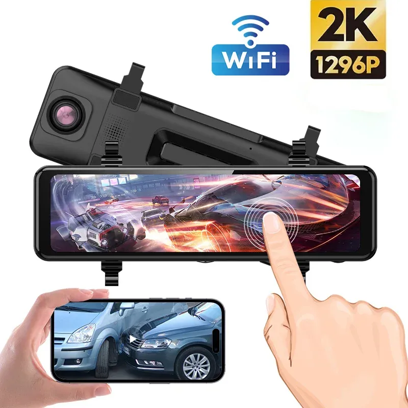 מראת דרך דיגיטלית עם Wi‑Fi ומצלמת פנים