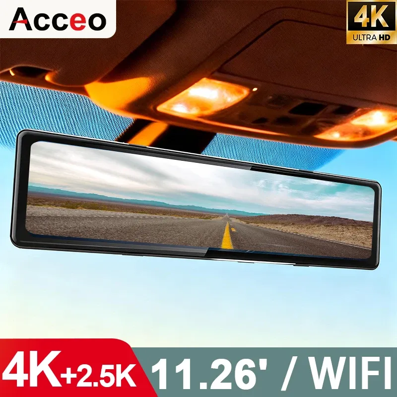 מראת דרך 4K חכמה Acceo עם מסך מגע 11.26 אינץ׳