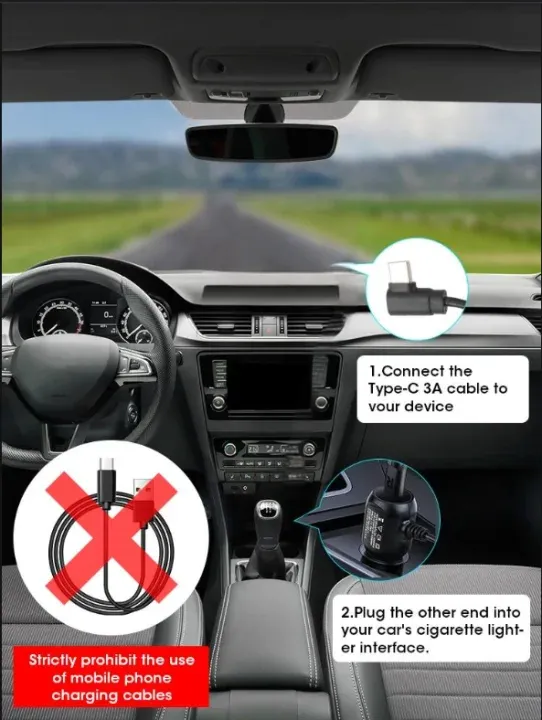 מראת דרך חכמה 4K עם CarPlay, Android Auto ו‑Wi‑Fi