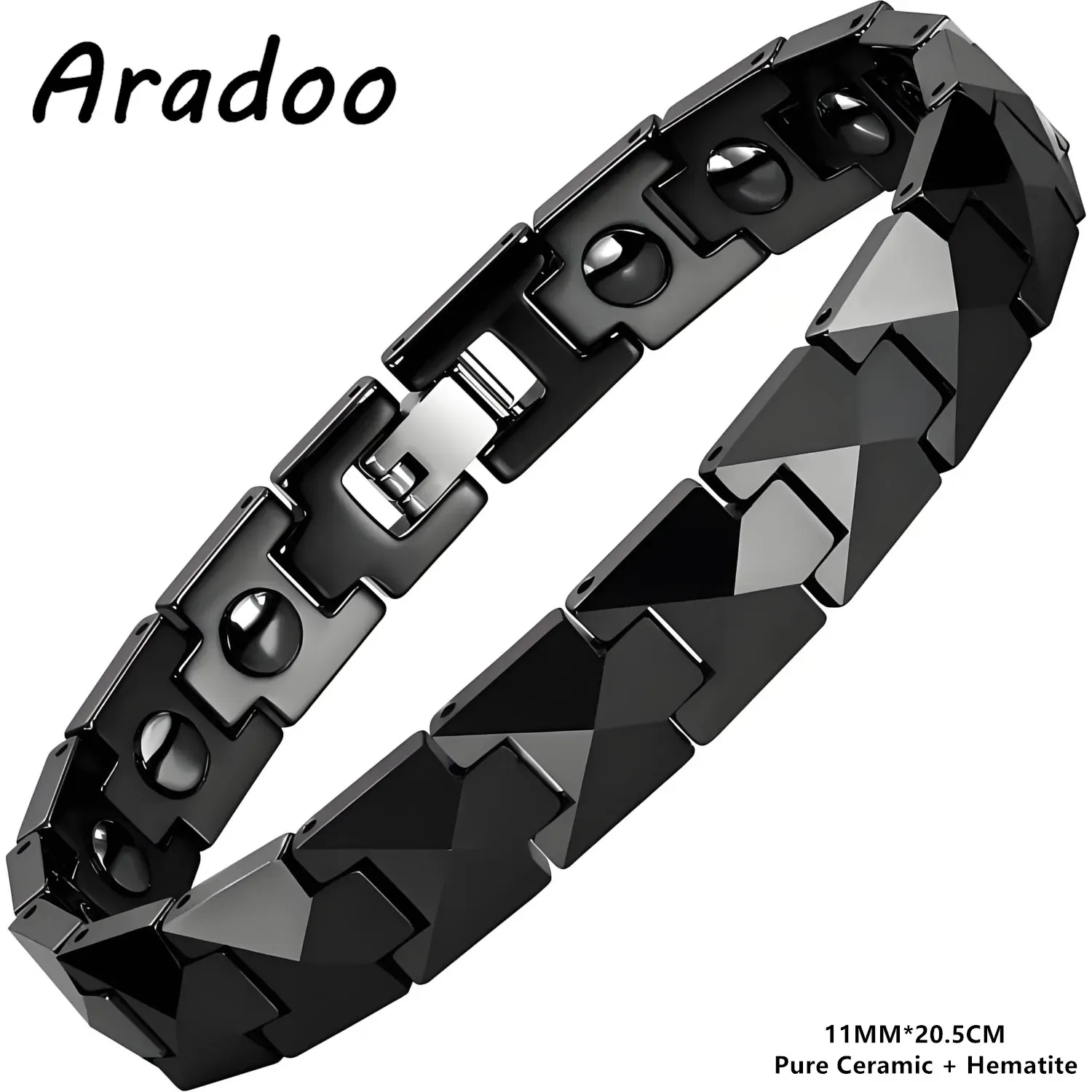 צמיד קרמי מגנטי ARADOO בעיצוב פירמידלי יוקרתי