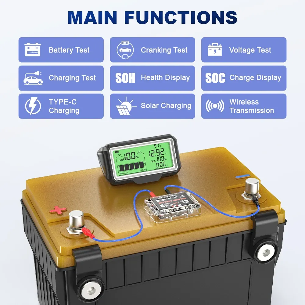 בודק מצבר חכם ANCEL BM200 PRO ל־12V עם תצוגת LED