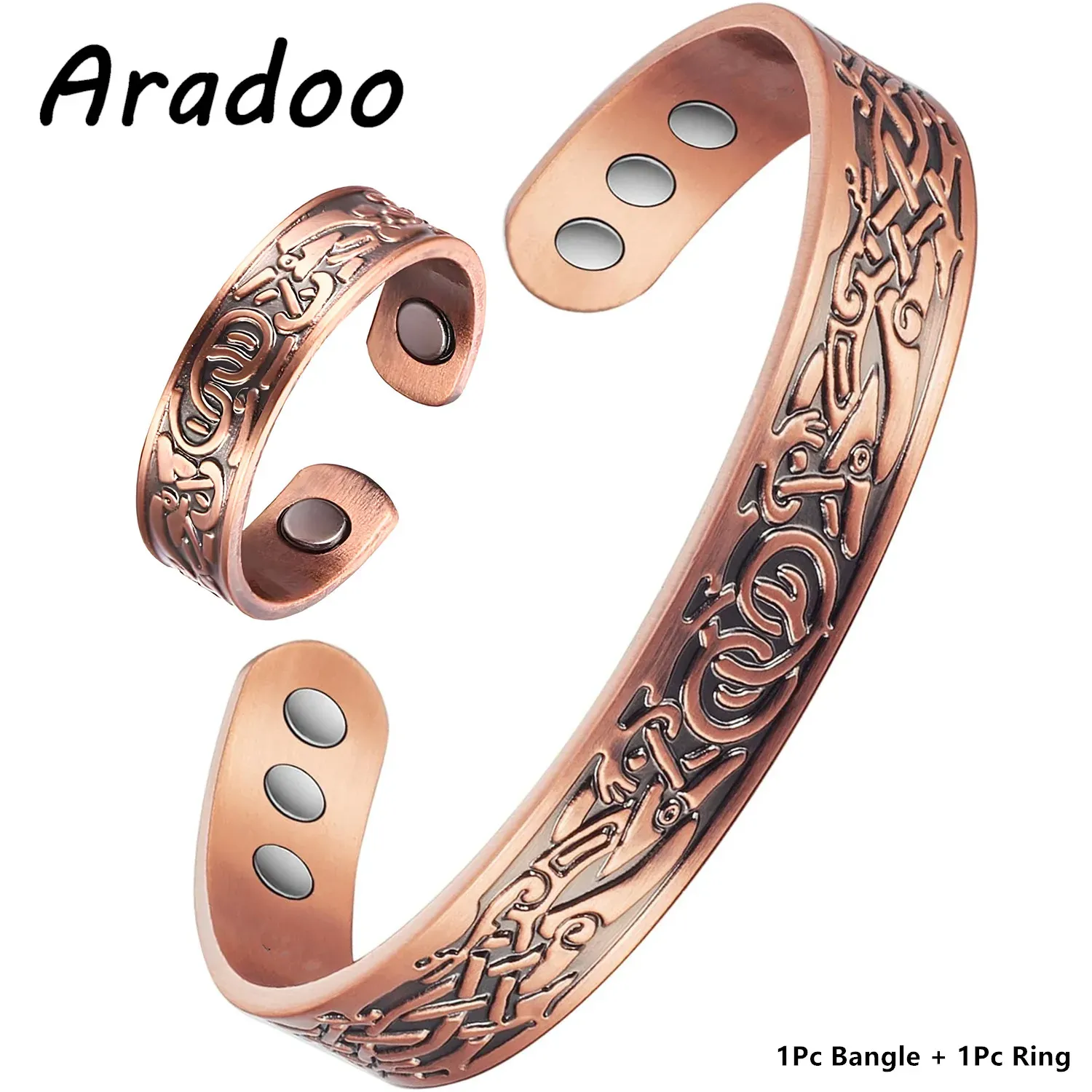 סט תכשיטי נחושת מגנטי בסגנון יוניסקס ARADOO
