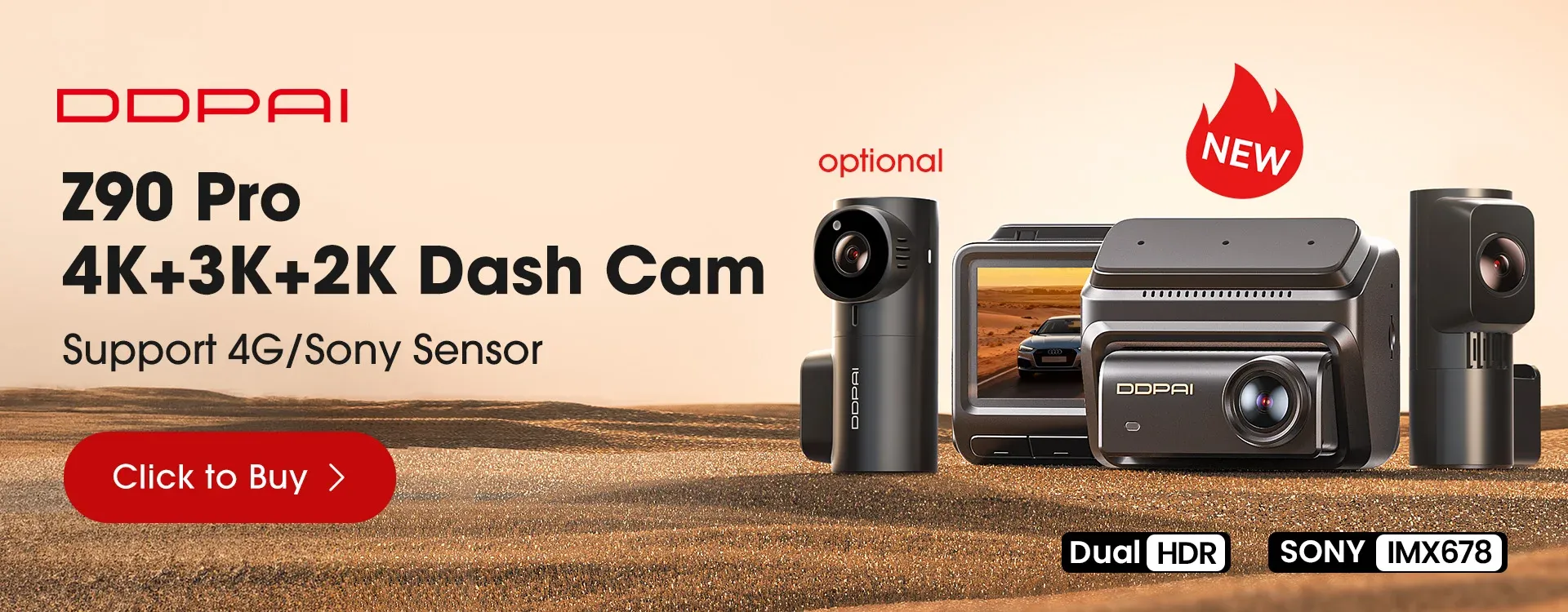 מצלמת דרך לאופנוע DDPAI RANGER 4K עם ראיית לילה ועמידות למים