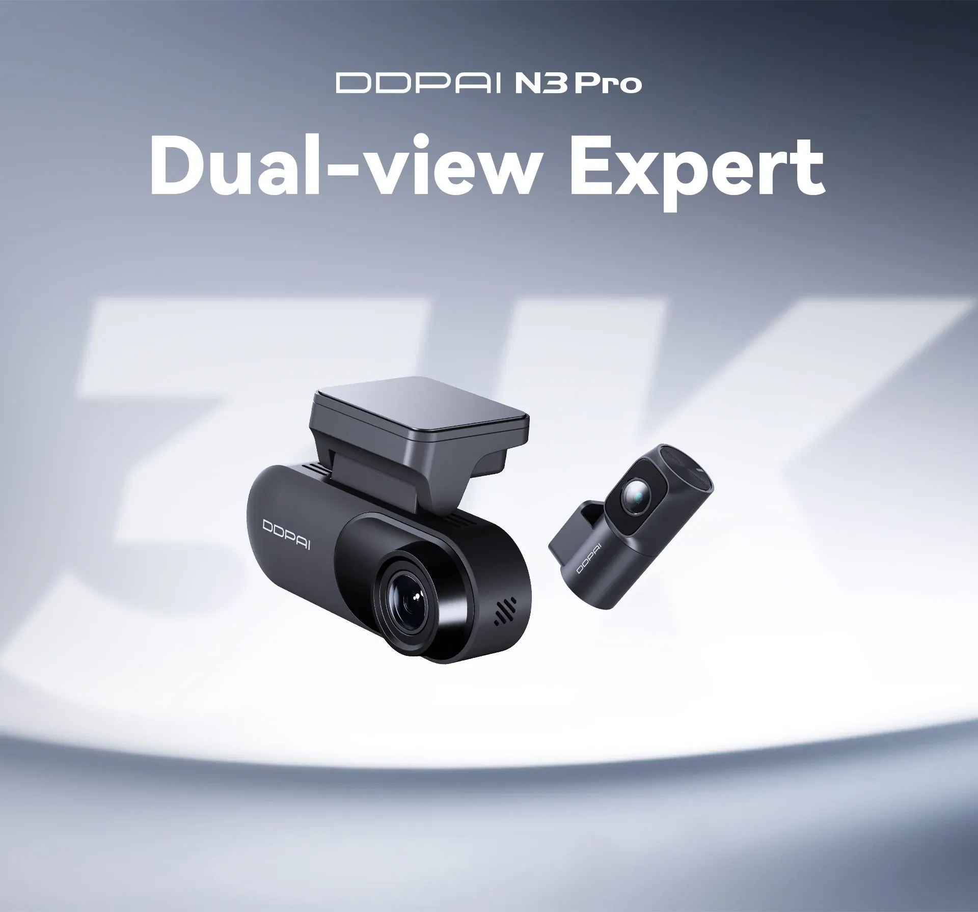 מצלמת דרך DDPAI N3 Pro 3K עם GPS ו‑Wi‑Fi ומצב חניה 24 שעות