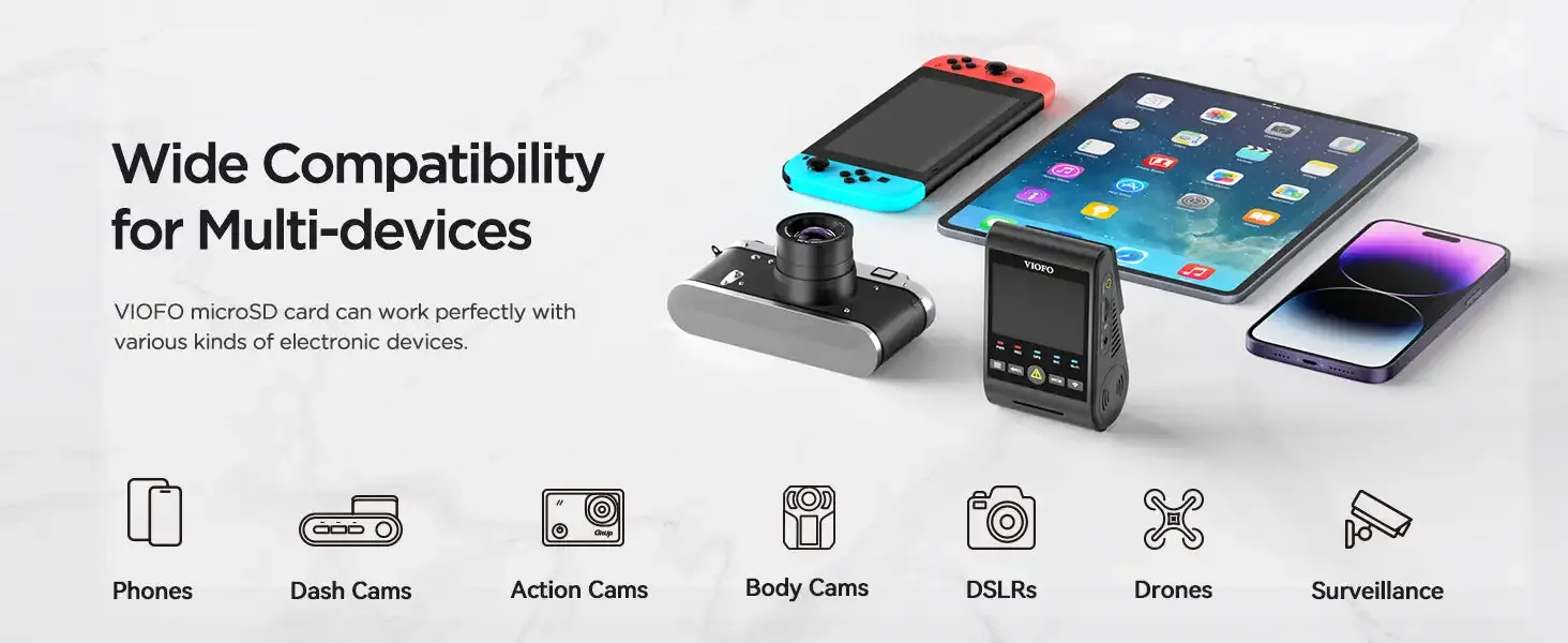 כרטיס זיכרון microSD תעשייתי VIOFO למהירות גבוהה