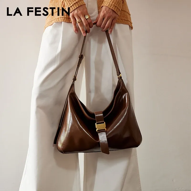 תיק טוט־כתף יוקרתי LA FESTIN מעור מפוצל לנשיאה יומיומית