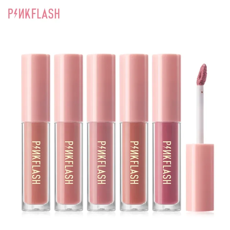 שפתון־גלוס מאט לחות PINKFLASH בגווני אדום, ניוד וורוד