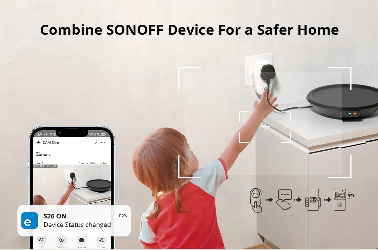 מצלמת אבטחה חכמה SONOFF CAM Slim ‏1080P לבית מקושר
