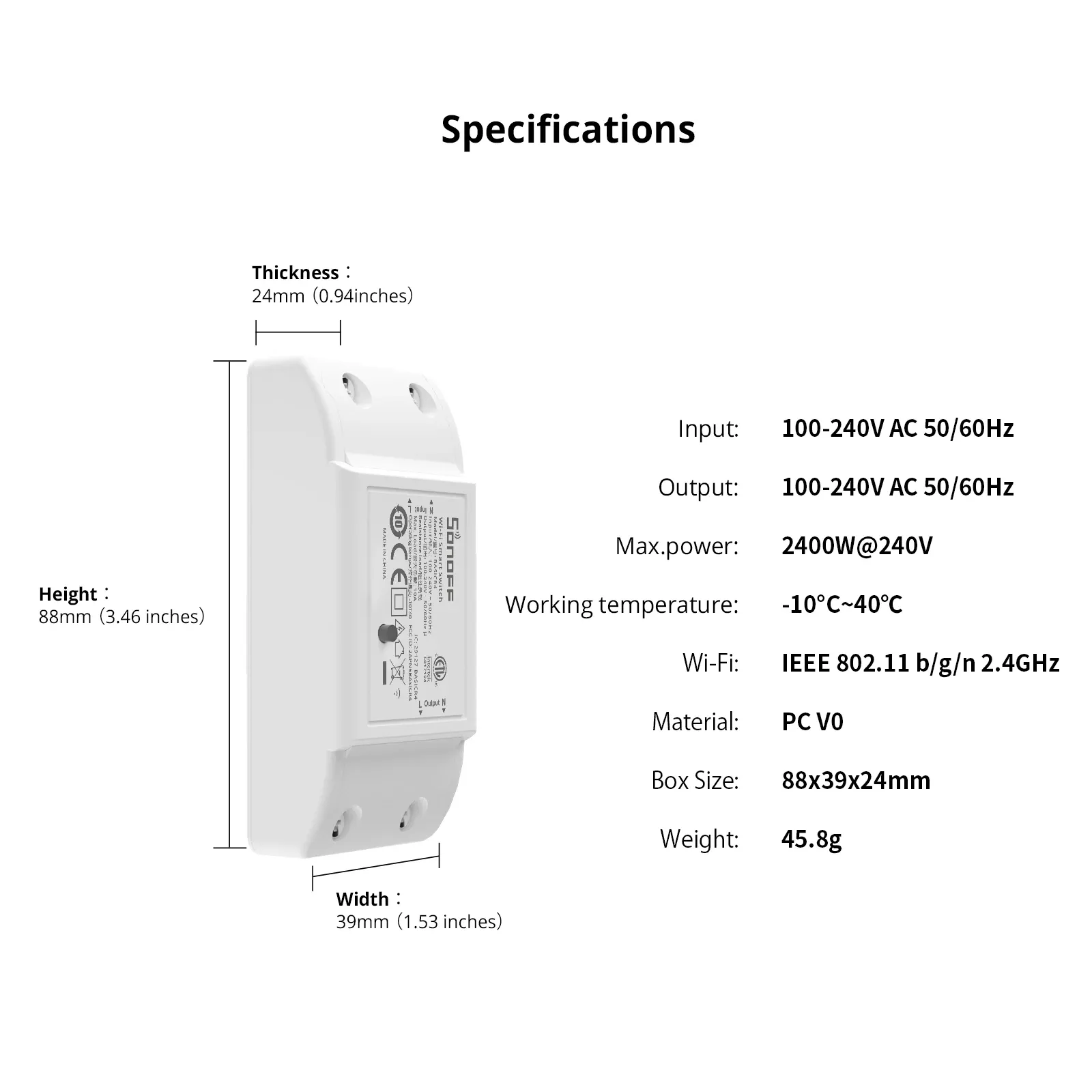 מודול מתג חכם Sonoff Basic R4 עם Wi‑Fi ושליטה מרחוק