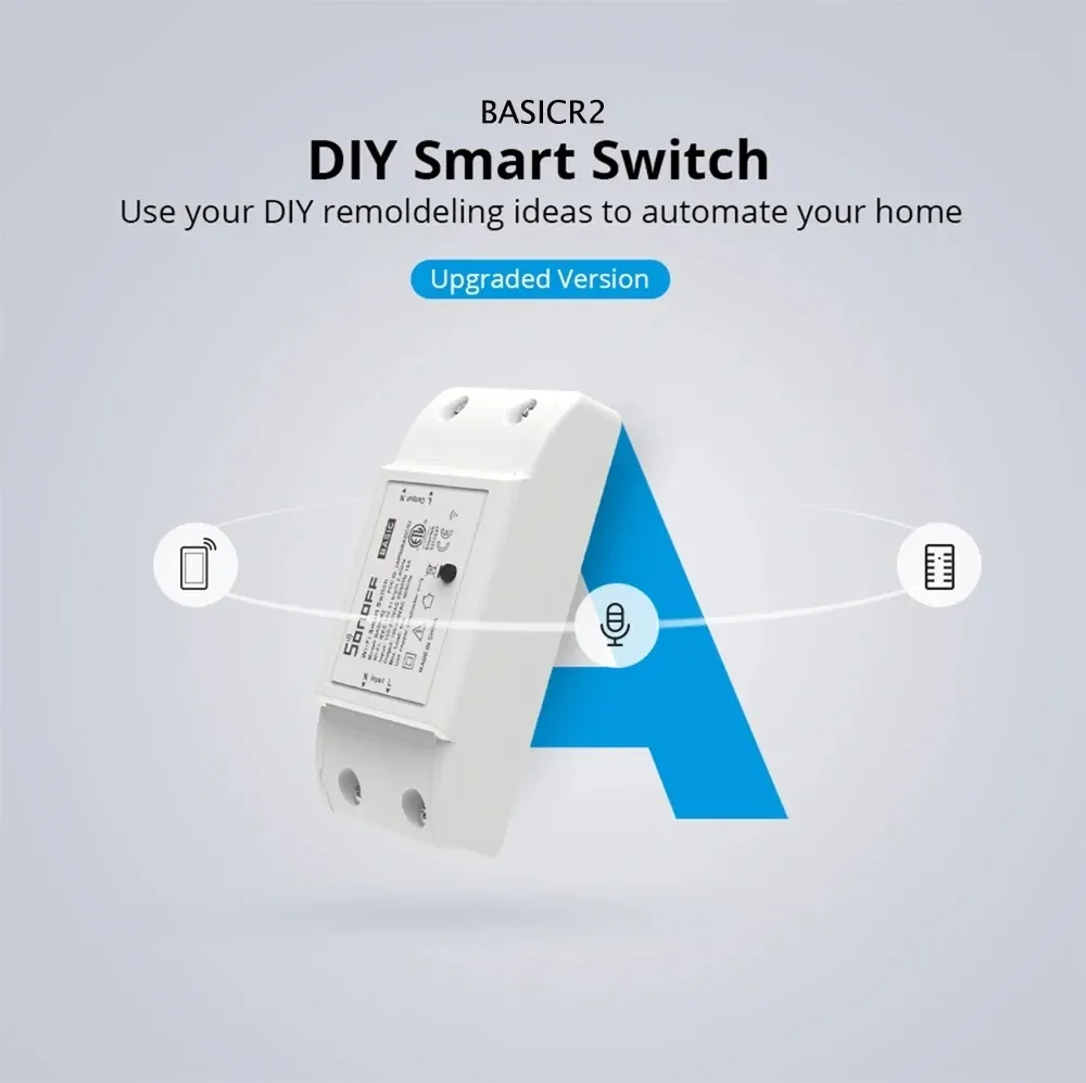 מודול מתג חכם Sonoff Basic R4 עם Wi‑Fi ושליטה מרחוק