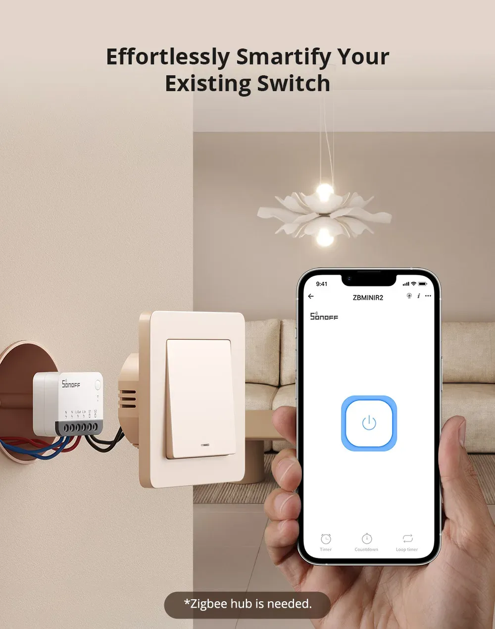 מודול מתג חכם Zigbee קומפקטי SONOFF ZBMINIR2
