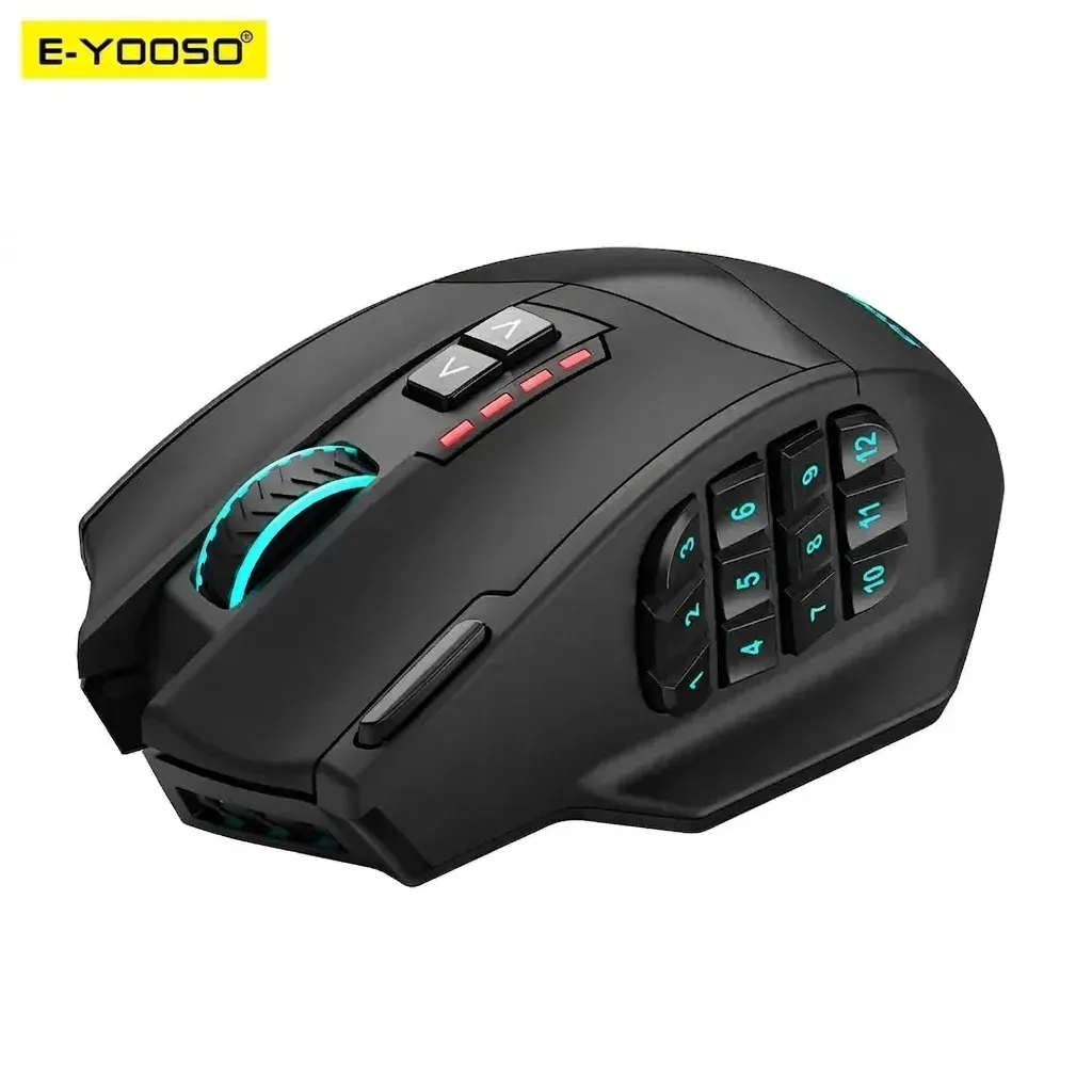 עכבר גיימינג אלחוטי E-YOOSO שחור עם RGB