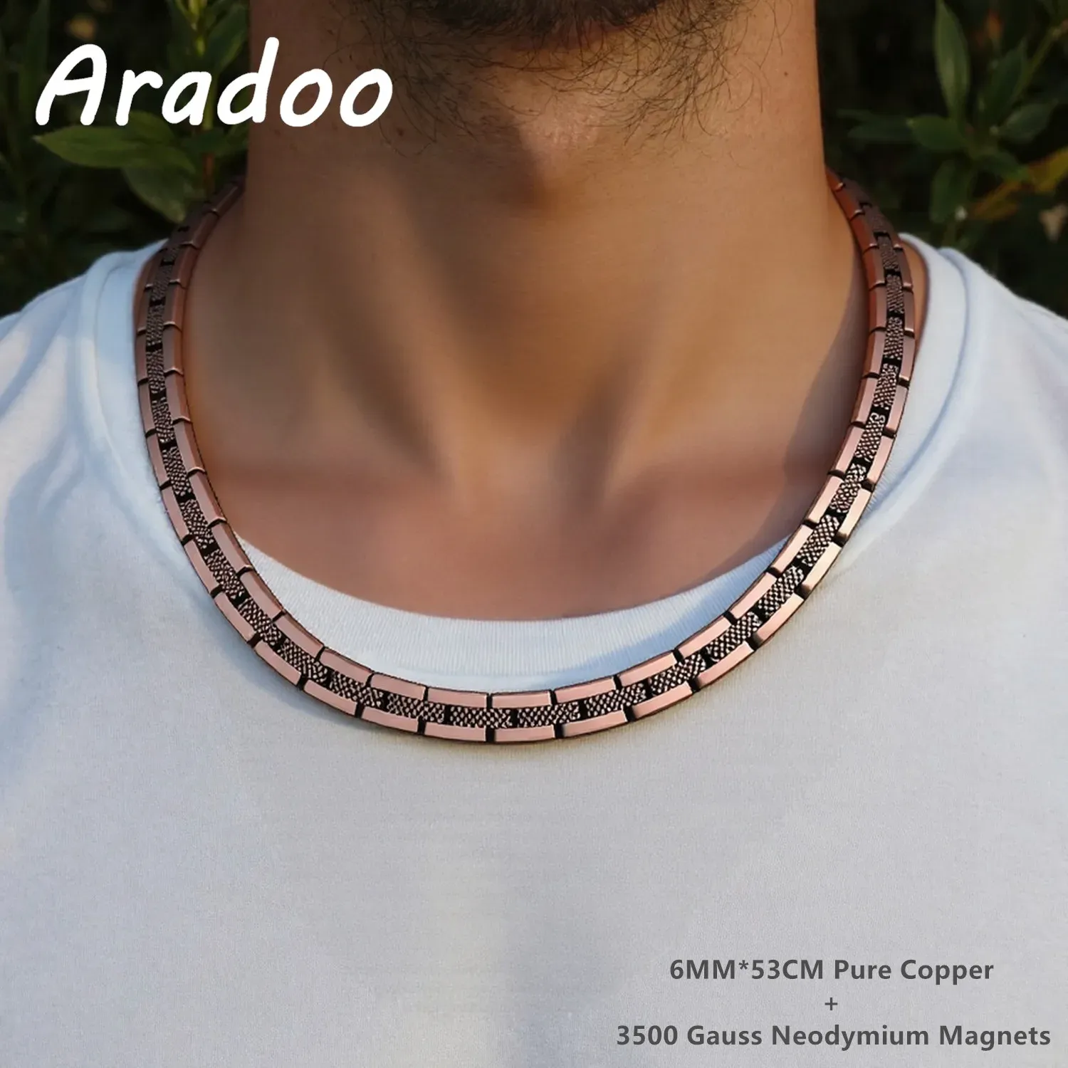 שרשרת נחושת גיאומטרית ARADOO לגברים ולנשים