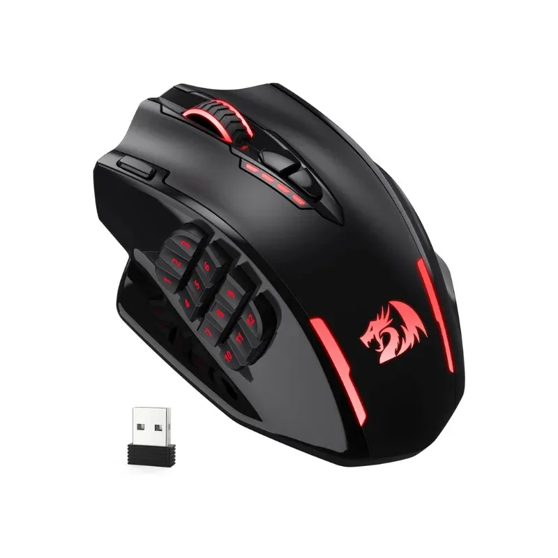 עכבר גיימינג REDRAGON M913 אלחוטי חוטי עם 15 כפתורים ותאורת RGB