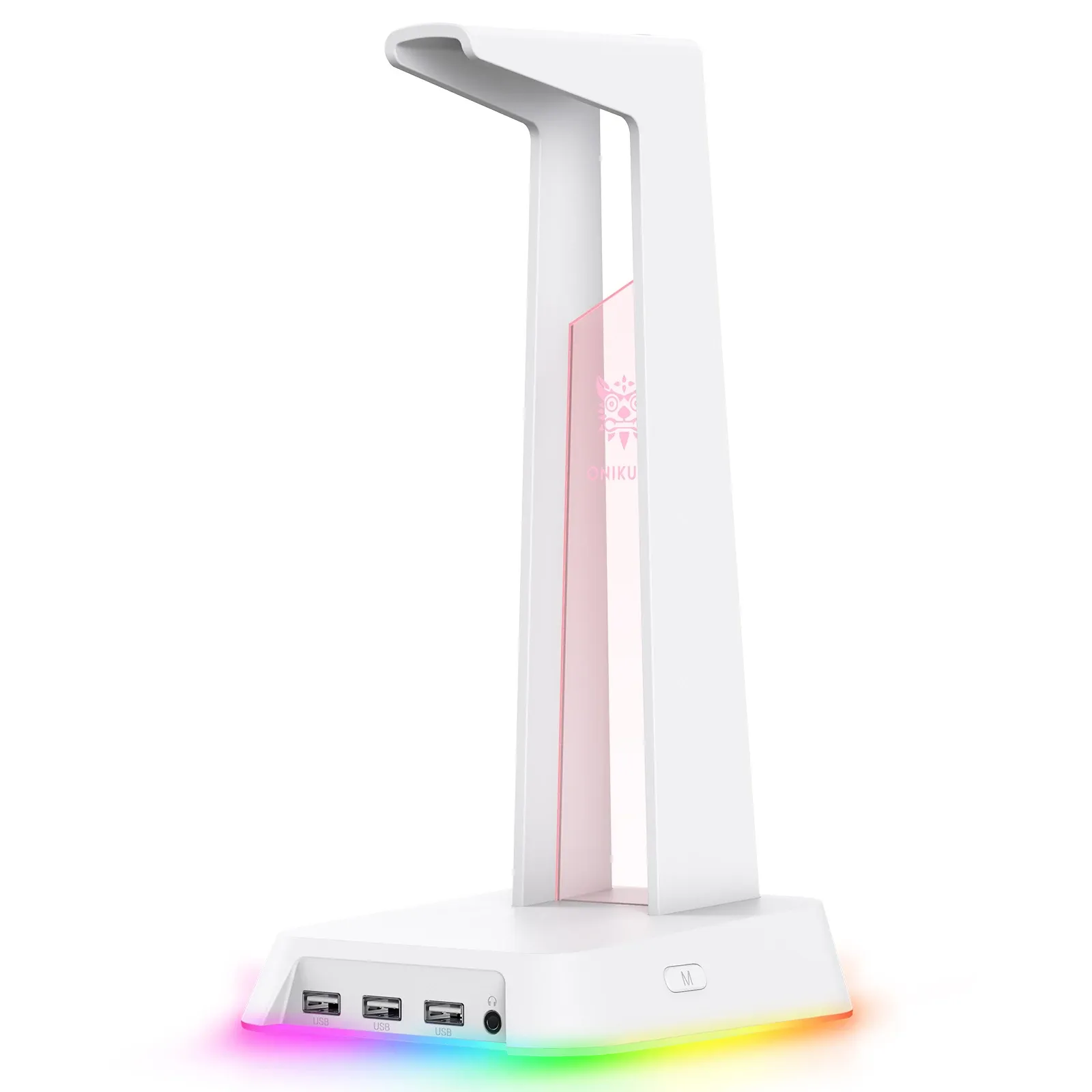 מעמד אוזניות גיימינג ONIKUMA עם תאורת RGB ו‑3 חיבורי USB