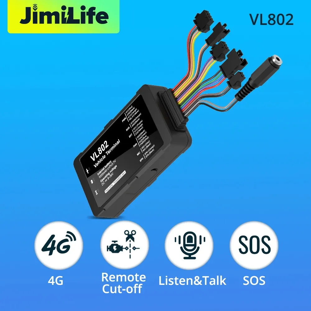 עוקב רכב 4G חכם VL802 עם ניתוק מרחוק וניהול צי