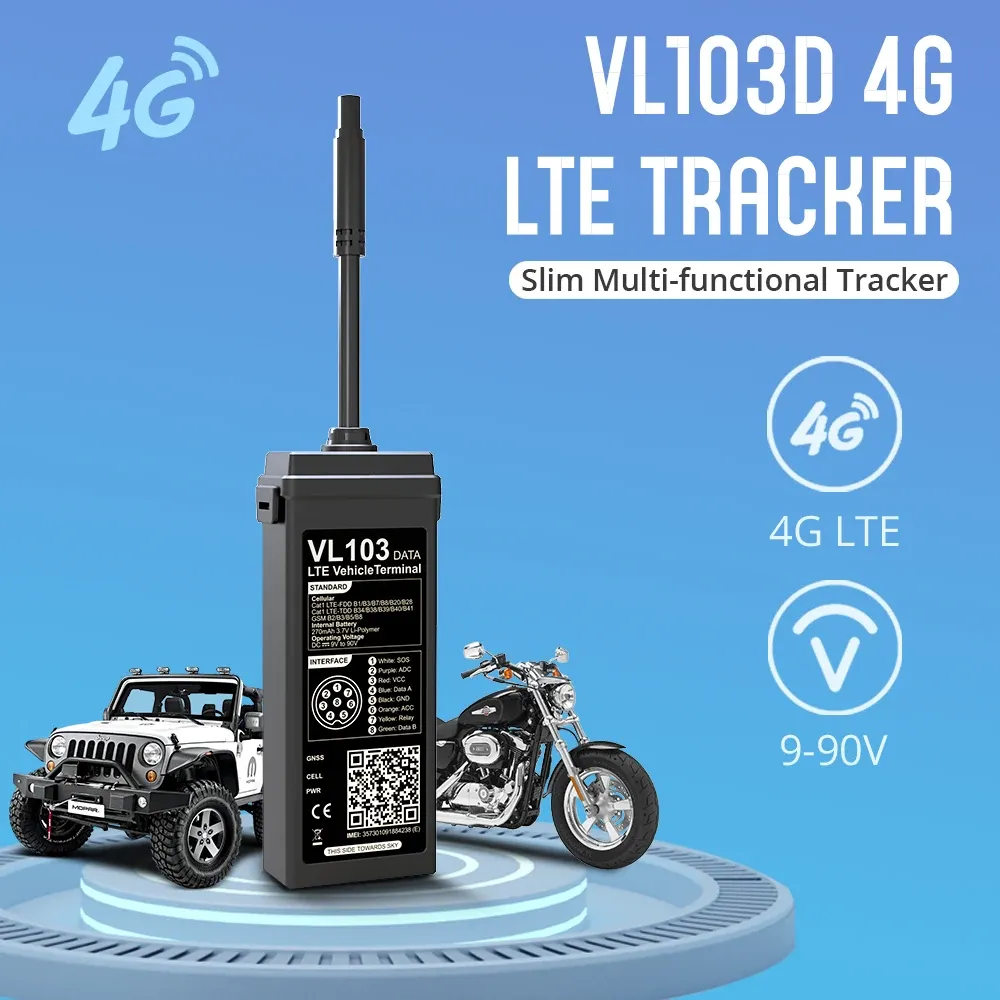 עוקב GPS 4G קומפקטי לרכב ולאופנוע עם ניתוק דלק