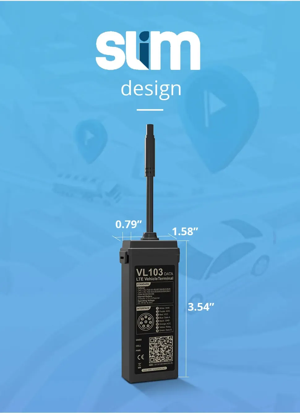 עוקב GPS 4G קומפקטי לרכב ולאופנוע עם ניתוק דלק