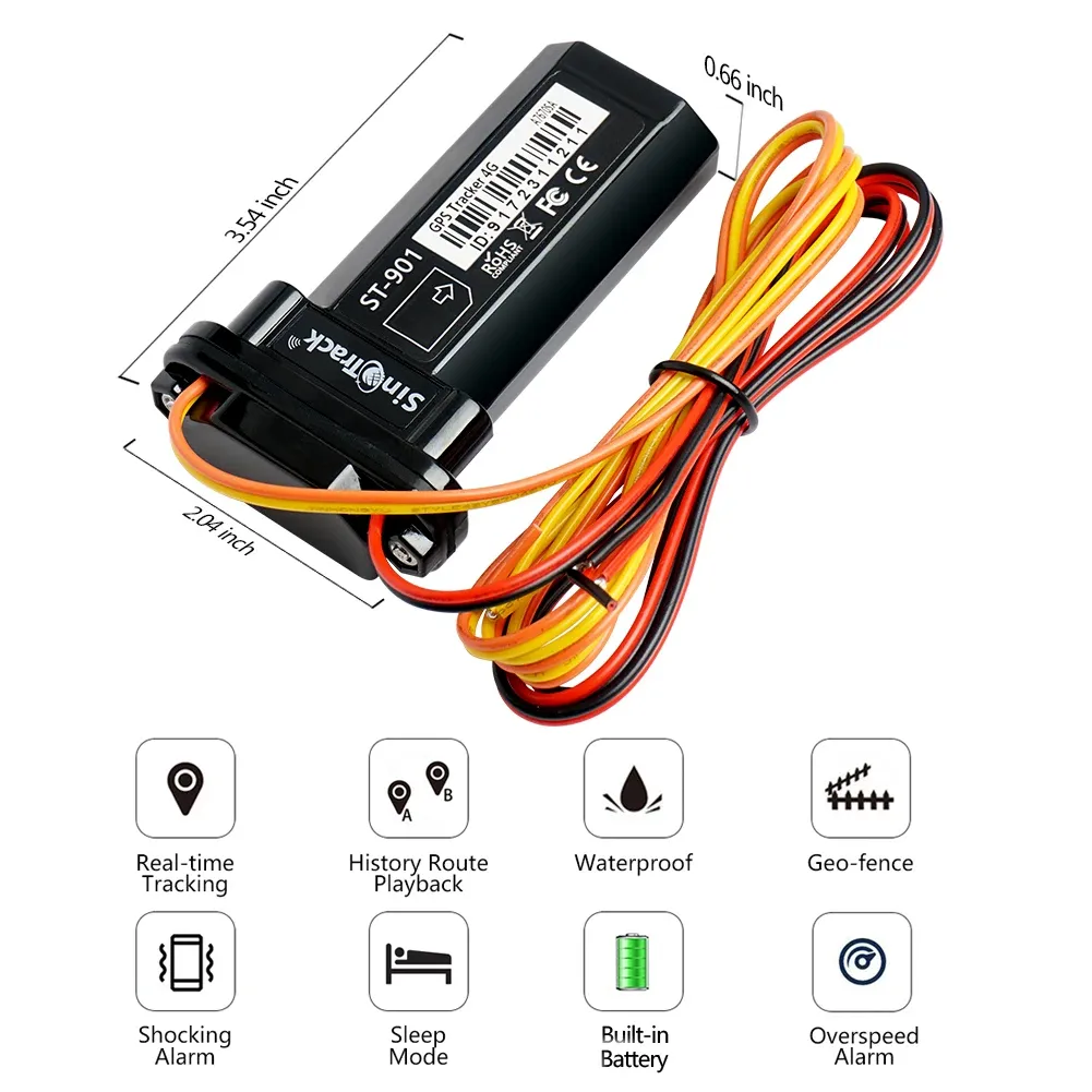 עוקב GPS עמיד למים לרכב ולדו־גלגלי SinoTrack ST-901