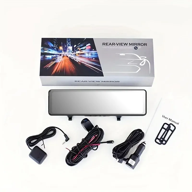 מראת דרך 11.26 אינץ׳ 4K עם מצלמה כפולה, Wi‑Fi ו‑GPS