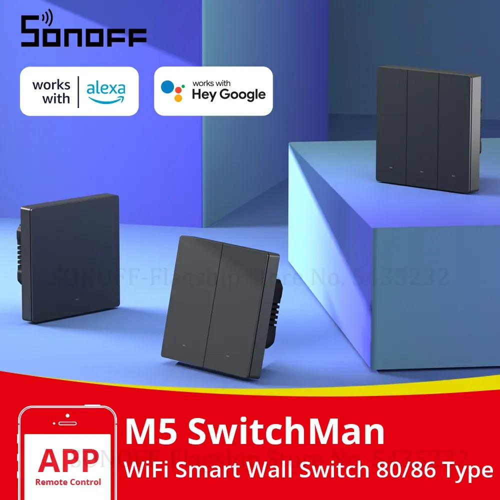 מתג קיר חכם SONOFF M5 לשליטה מקומית וקולית