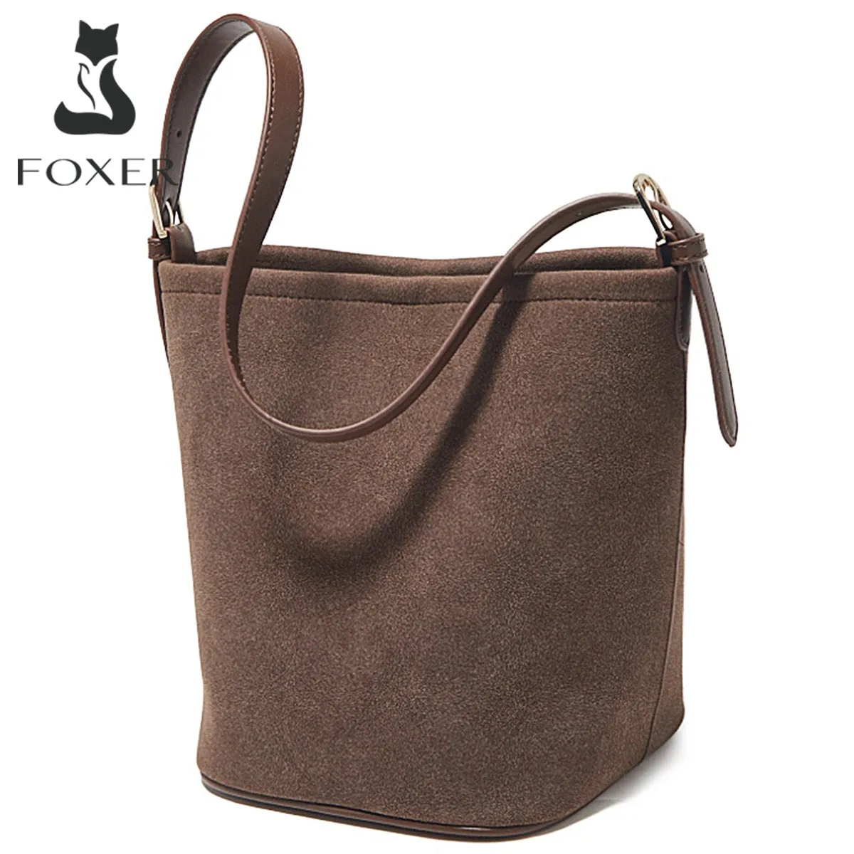 תיק דלי רך לנשים FOXER עם חלוקה פנימית ונשיאה יומיומית