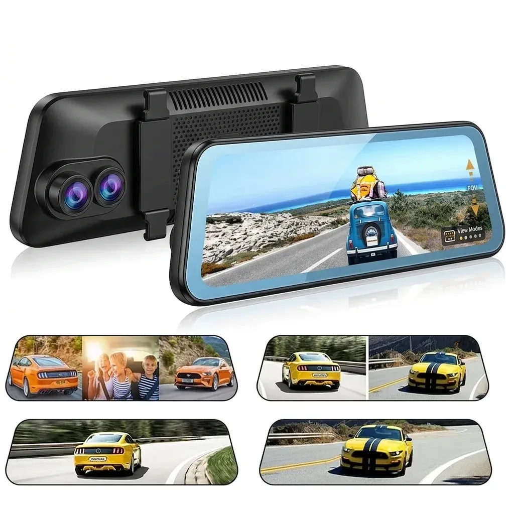 מראת דרך 10 אינץ׳ עם שלוש מצלמות