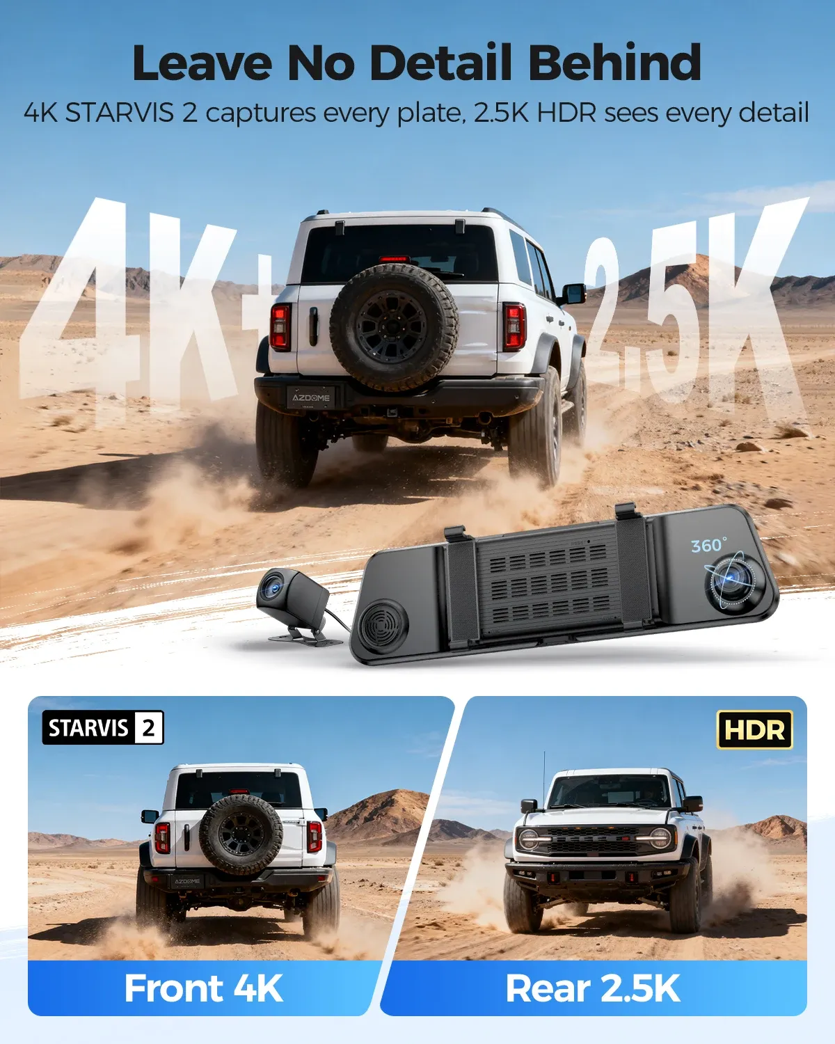AZDOME PG17 Pro מראת דרך 4K עם מסך מגע 12 אינץ׳