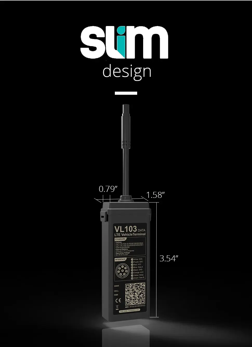 עוקב רכב 4G חכם Jimi VL103D/M עם כיבוי מרחוק