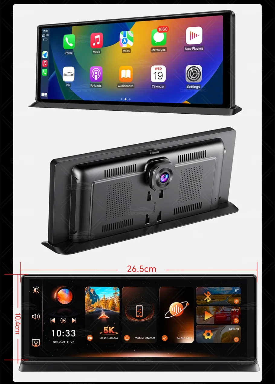 מראת דרך חכמה K8 Pro עם מסך 11.3 אינץ׳
