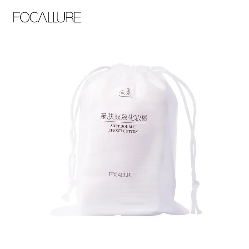 פדים רב־פעמיים רכים להסרת איפור Focallure, 40 יחידות