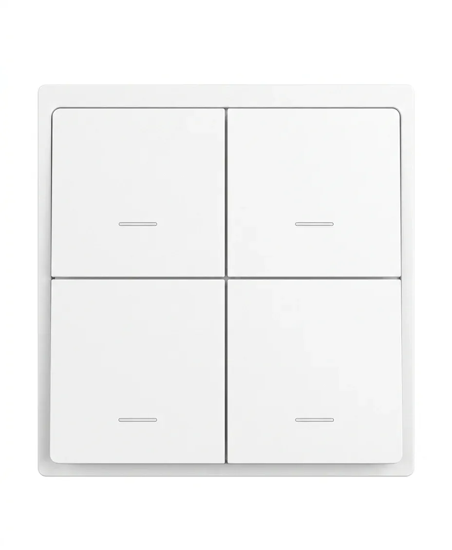 מתג סצנות Zigbee אלחוטי לבן עם ארבעה כפתורים