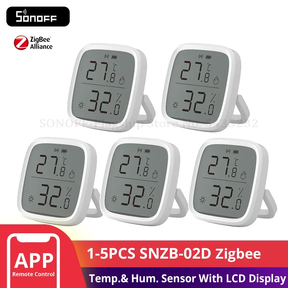 חיישן טמפרטורה ולחות Zigbee עם מסך LCD מבית Sonoff