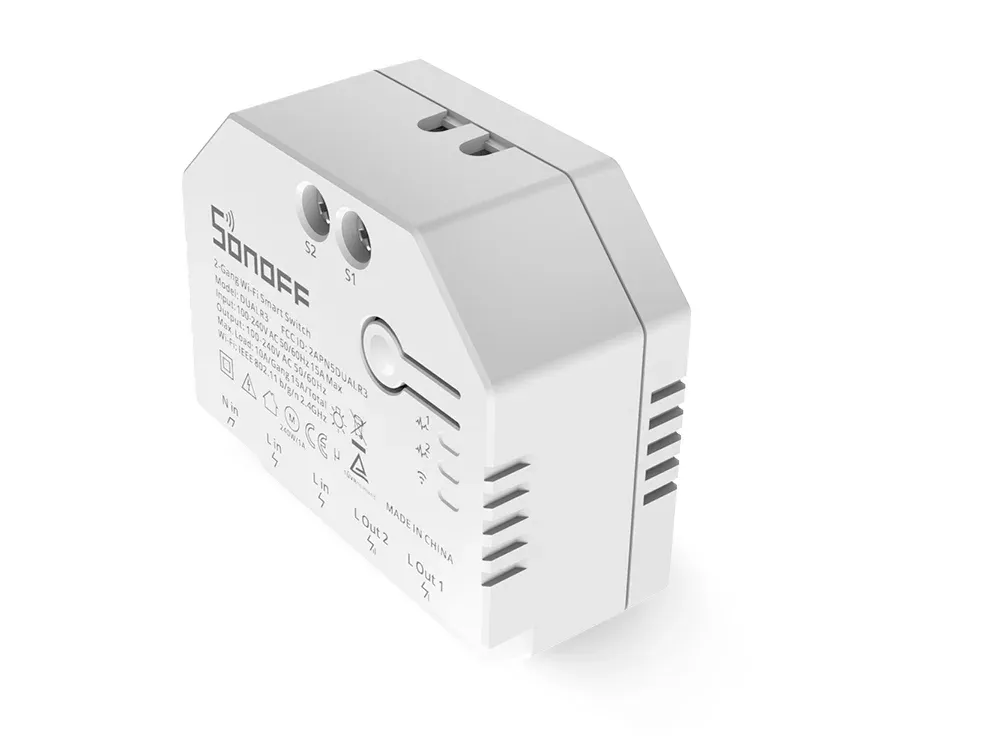 מודול ממסר חכם דו־ערוצי Sonoff DUALR3 לניהול תריסים וחשמל