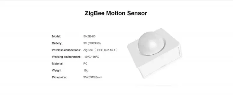 חיישן תנועה Zigbee של SONOFF לשליטה חכמה בבית