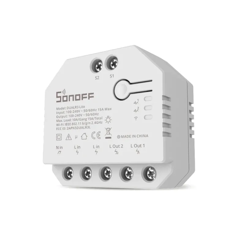 מודול ממסר חכם כפול SONOFF DUAL R3 Lite Mini לשליטה בתאורה ותריסים